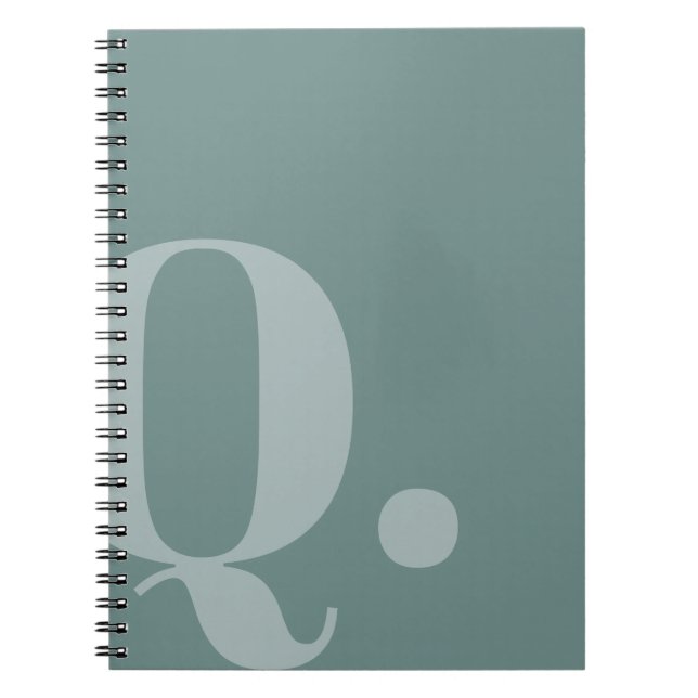 Cuaderno Letterform Verde azulado silenciado (Frente)