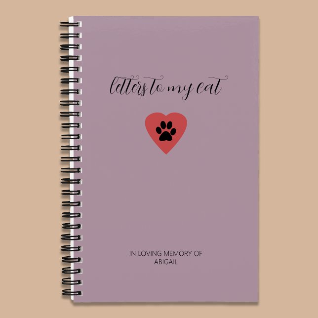Cuaderno Letters to My Cat in Heaven Memorial Journal Plum (Subido por el creador)