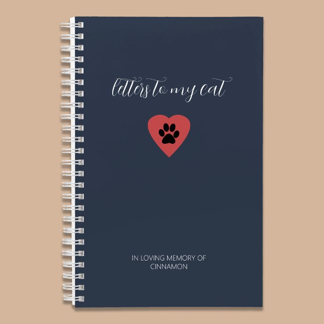 Cuaderno Letters to My Cat Memorial Journal Muted Navy (Subido por el creador)