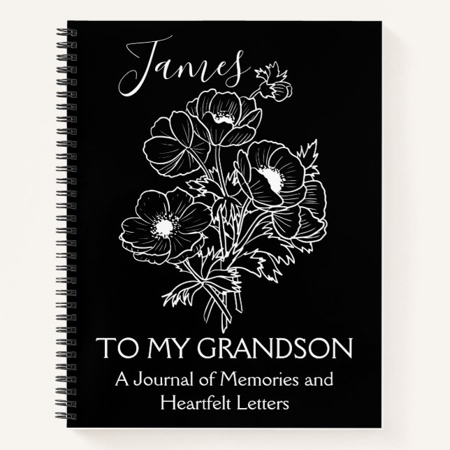 Cuaderno Letters to My Grandson: Boho Flower  (Anverso)