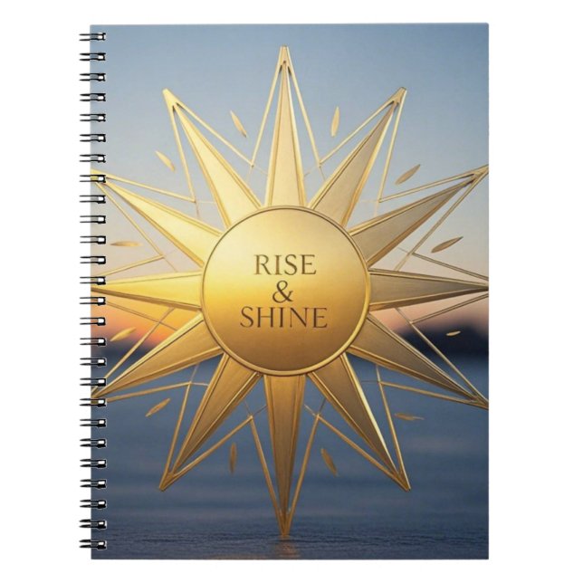 Cuaderno Levántate y brilla estrella dorada geométrica eleg (Frente)