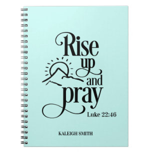 Cuaderno Levántate y ruge Luke 22:46 Personalizado Blue Pra