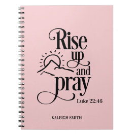 Cuaderno Levántate y ruge Luke 22:46 Personalizado Pink Pra