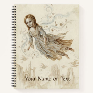 Cuaderno Levitando Doncella: Muñeca Voladora Surrealista Vi