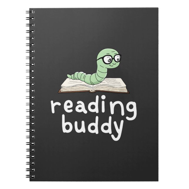 Cuaderno Leyendo librero Buddy Cute con libro (Frente)