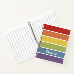 Cuaderno LGBT arcoiris silenciado retro personalizado