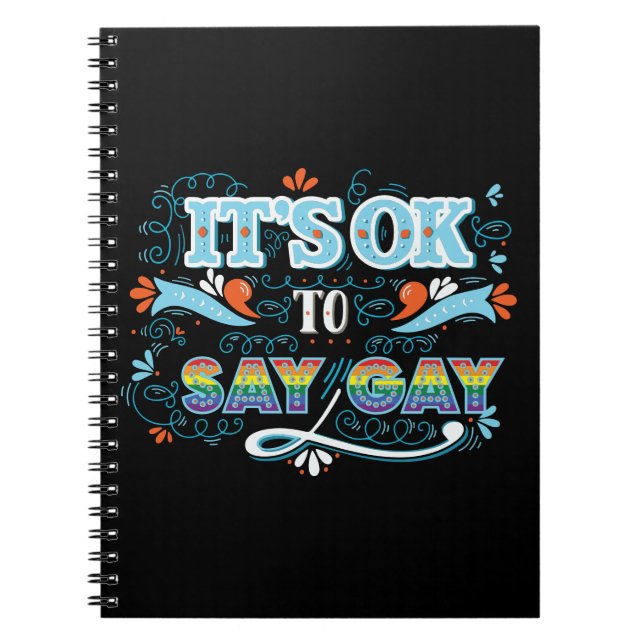 Cuaderno LGBTQ | Está bien decir Gay | Orgullo | Arcoiris (Frente)