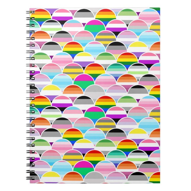 Cuaderno LGBTQIA+ Queer Scalloped Pride Flag Fans (Frente)