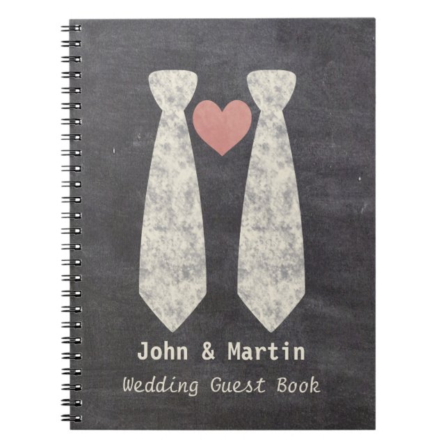 Cuaderno LGTB Atando Al Boda Gay Knot Faux Chalkboard (Frente)