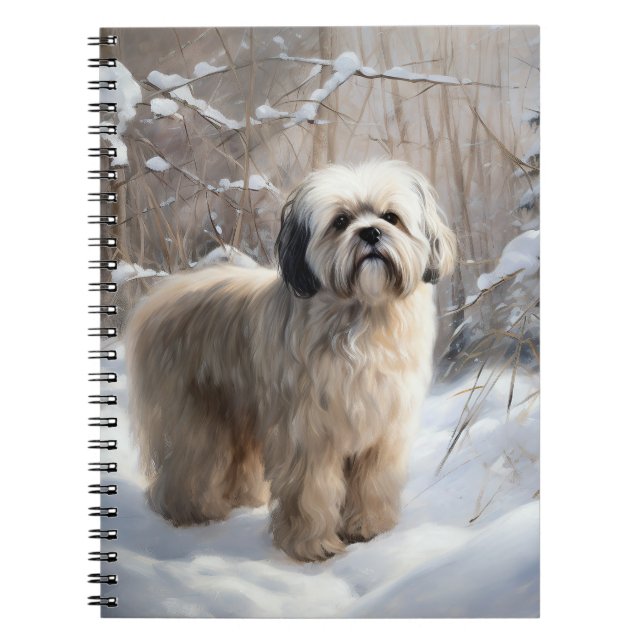 Cuaderno Lhasa Apso Let It Snow Navidades (Frente)