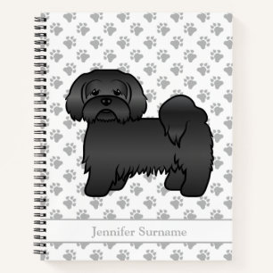 Cuaderno Lhasa Apso negro perro de dibujos animados lindo y