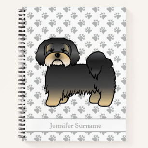 Cuaderno Lhasa Apso negro y bronceado perro de dibujos anim