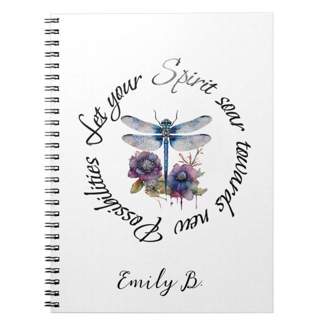 Cuaderno Libélula - espíritu de nuevas posibilidades person (Frente)