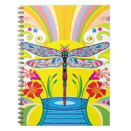 Cuaderno Libélula Radiante y Flores Silvestres