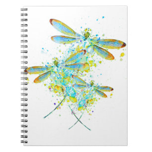 Cuaderno Libélula teal salpicadura 