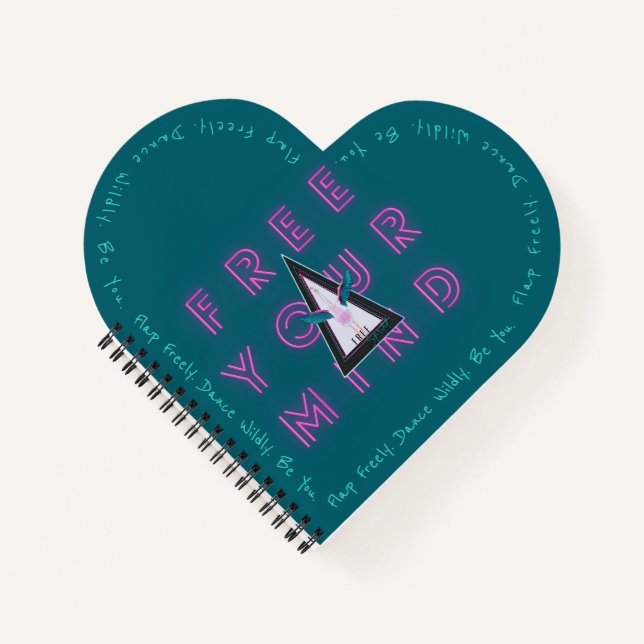 Cuaderno Liberen su mente Libre Espíritu Flamingo en forma  (Anverso)