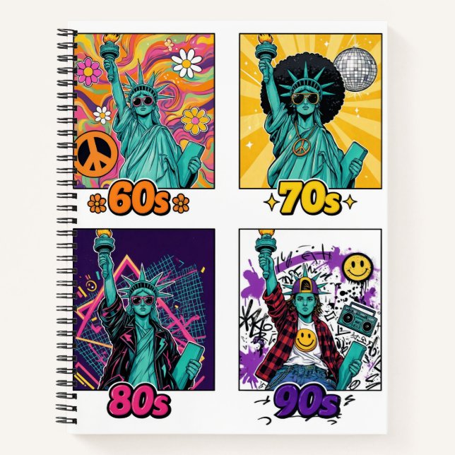 Cuaderno Libertad a través de las décadas Retro (Anverso)