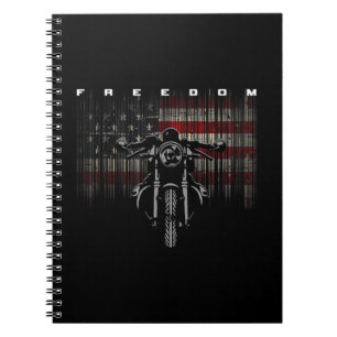 Cuaderno Libertad para motocicletas con bandera estadounide
