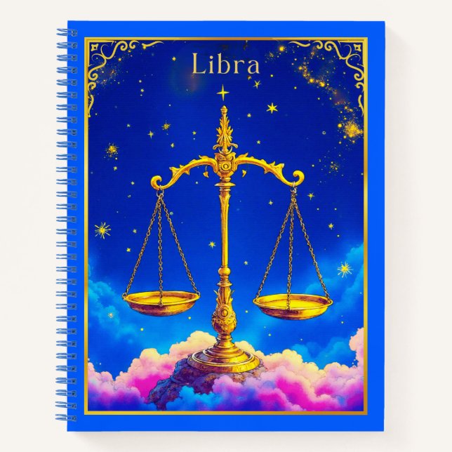 Cuaderno Libra Zodiac Scales in a Star-Filled Sky Journal  (Anverso)