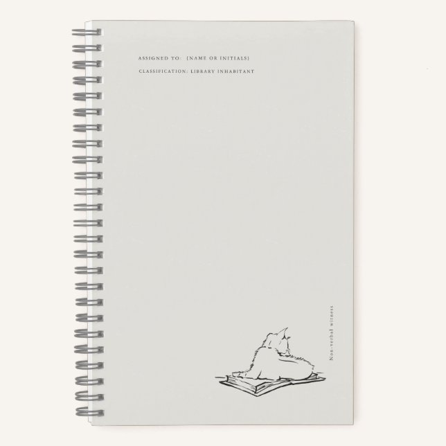 Cuaderno Library Cat- Naturalist Menagerie Archive  (Anverso)