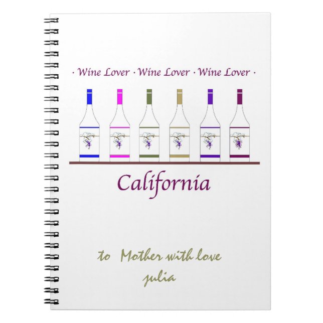 Cuaderno libreta, amante del vino, (Frente)