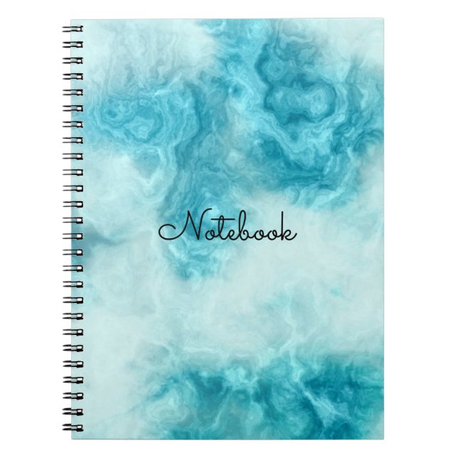 Cuaderno libro artsy hermoso de mármol azul de la textura (Frente)