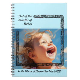 Cuaderno Libro Bebé Azul de estilo rústico