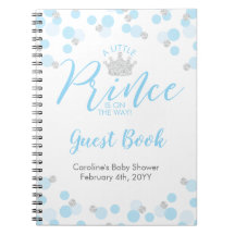 Libro de Baby Shower Prince Blue Silver