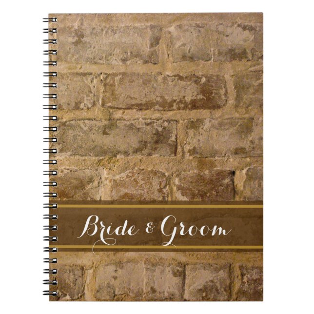 Cuaderno Libro de Boda de Ladrillos de Moda industrial (Frente)
