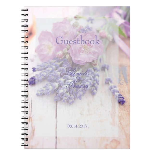 Cuaderno Libro de Bodas de verano de Wild Rosa & Lavender (Frente)
