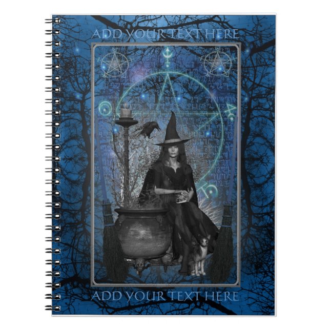 Cuaderno Libro de brujas de sombras - portátil (azul) (Frente)