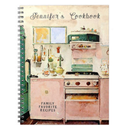 Cuaderno Libro de cocina de cocina de campo vintage