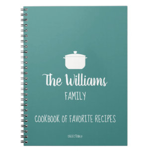 Cuaderno libro de cocina familiar de recetas favoritas azul