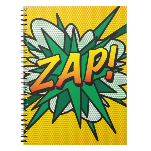 Cuaderno Libro de Cómic Retro Divertido ZAP (Frente)