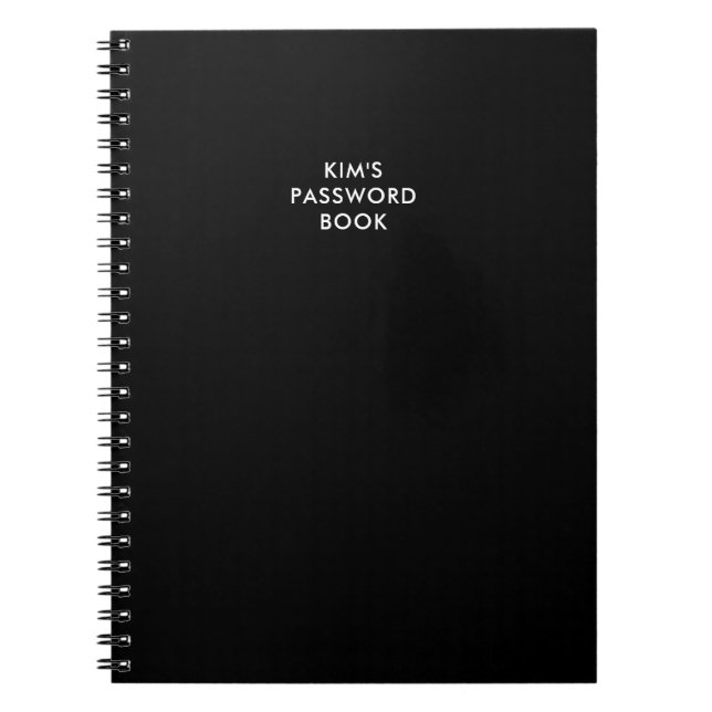 Cuaderno Libro de contraseñas de personalizado negro (Frente)