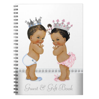 Cuaderno Libro de Ducha de Bebé para Gemelos Príncipe y Pri