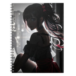 Cuaderno Libro de espiral de chica en la sombra