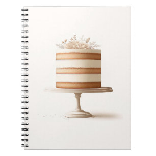 Cuaderno Libro de firmas de boda de pastel floral blanco el