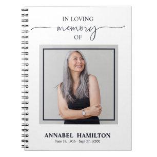 Cuaderno Libro de firmas de fotos de funeral conmemorativo 
