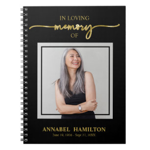 Cuaderno Libro de firmas de fotos de funeral conmemorativo