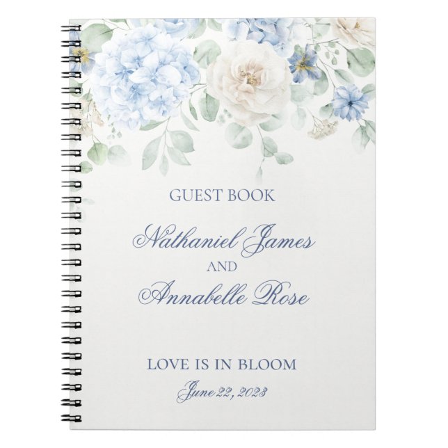 Cuaderno Libro de firmas de invitados de boda con flores de (Frente)