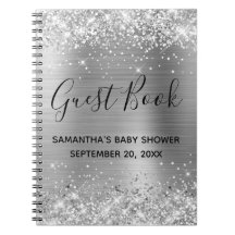 Libro de firmas para baby shower con brillo y pape