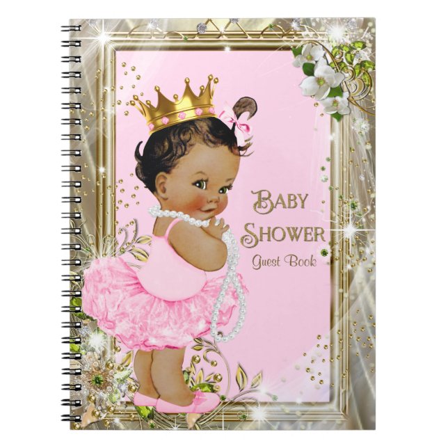 Cuaderno Libro de firmas para fiesta de bebé de Princesa Ba (Frente)
