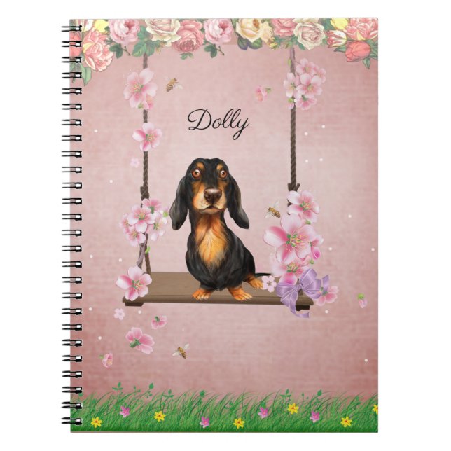 Cuaderno Libro de Fotos de Dachshund de Pelo Largo (Frente)
