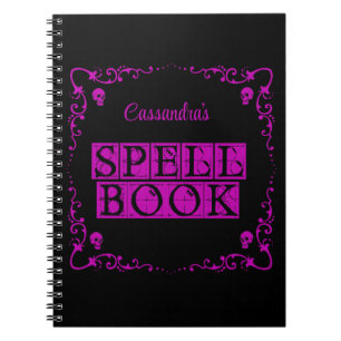 Cuaderno Libro de hechizos góticos púrpura personalizado