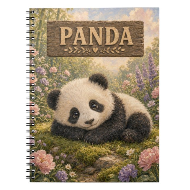 Cuaderno Libro de Historias de Bebé Panda Tierno Animales d (Frente)