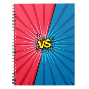 Cuaderno Libro de historietas versus fondo, estilo clásico 
