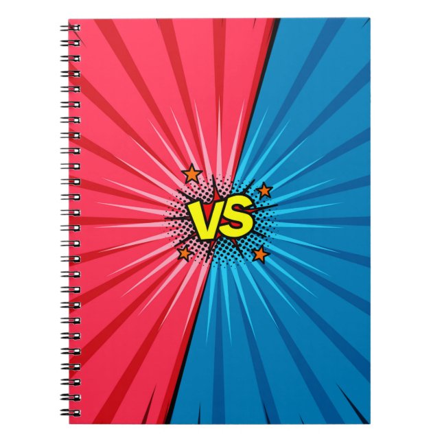 Cuaderno Libro de historietas versus fondo, estilo clásico  (Frente)
