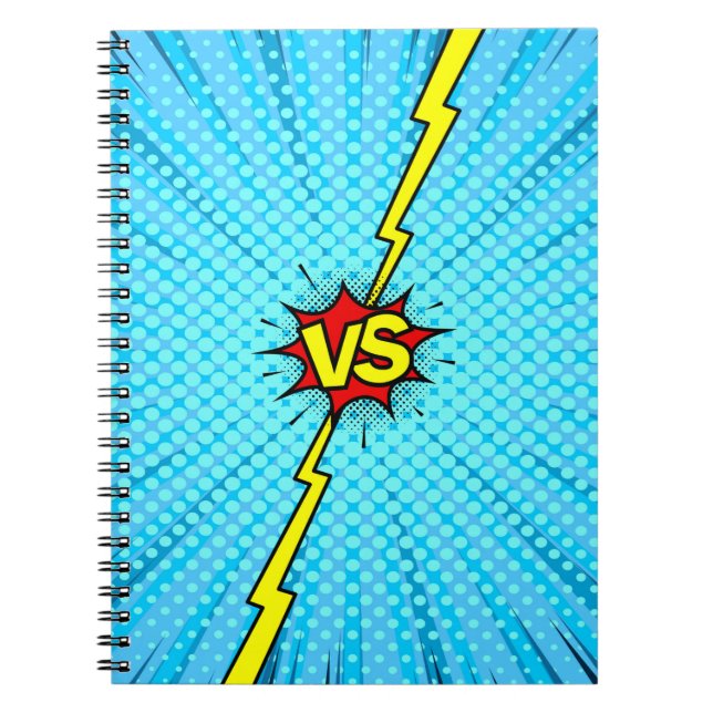 Cuaderno Libro de historietas versus fondo, estilo clásico  (Frente)