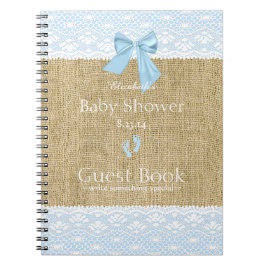 Cuaderno Libro de huésped azul de Baby Shower del arco de